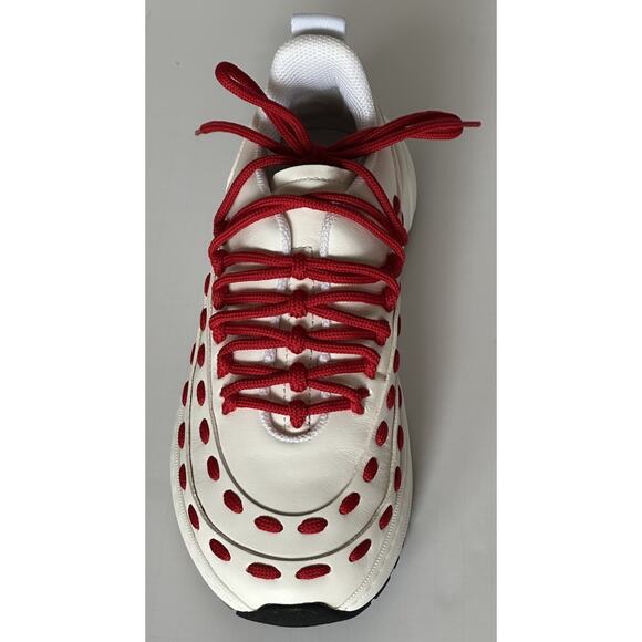 Bottega Veneta Mens Leather White/Red Sneakers 8.5 US (41.5 Eu) 578305 NIB $990 main image 9